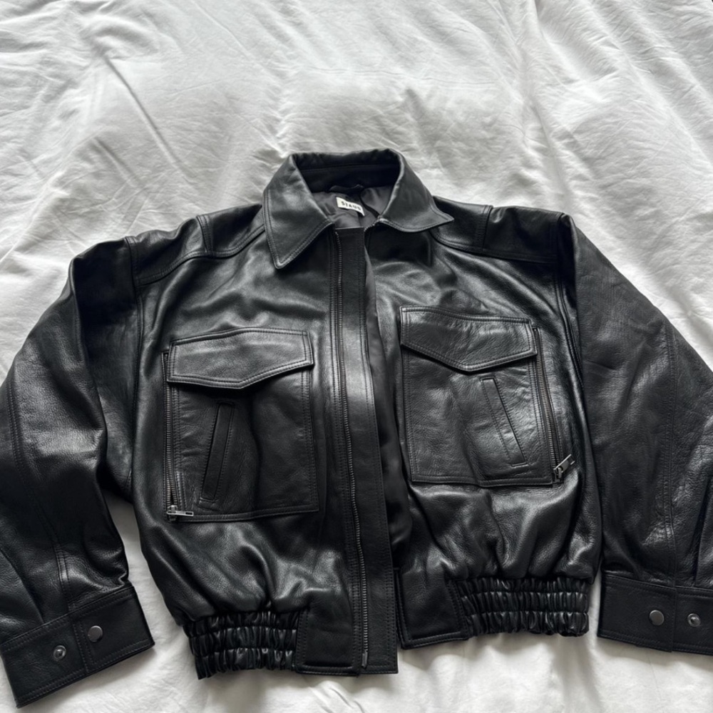 Staud Eugene Leather Jacket black - Picture 2 of 5